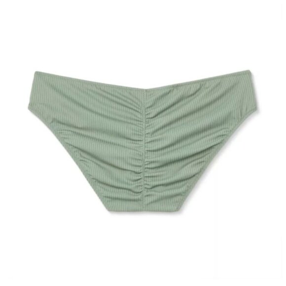 SHADE & SHORE RIBBED BIKINI BOTTOM MID RISE HIPSTER SAGE GREEN WOMEN'S XL NWT - Picture 4 of 4